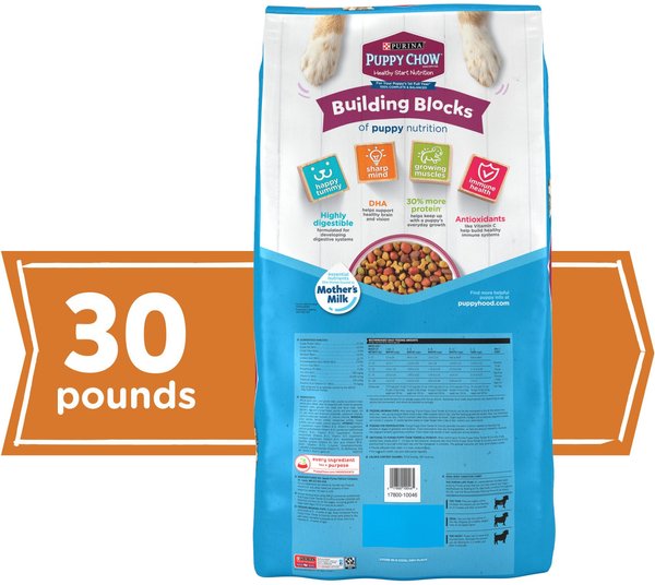 Show full view: Puppy Chow Tender & Crunchy with Real Beef Dry Dog Food, 30-lb bag slide 3 of 11