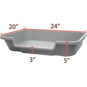 Puppy Pan Dog, Cat & Small Animal Litter Pan, Gray, Large