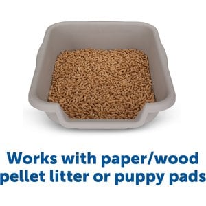 Puppy Pan Dog, Cat & Small Animal Litter Pan, Gray, Small