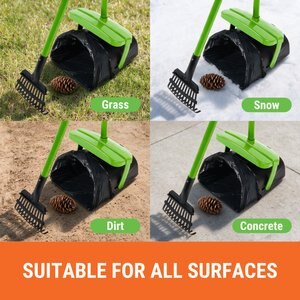 Pupzle Dog Pooper Scooper with Bag Attachment, Lavender Scented, Green, 75 Refill bags