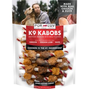 Pur Luv K9 Kabob Real Chicken & Duck Dog Treats, 12-oz bag