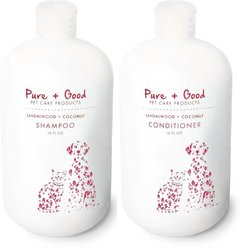 Pure + Good Sandalwood + Coconut Dog & Cat Shampoo & Conditioner Set, 16-fl oz bottle