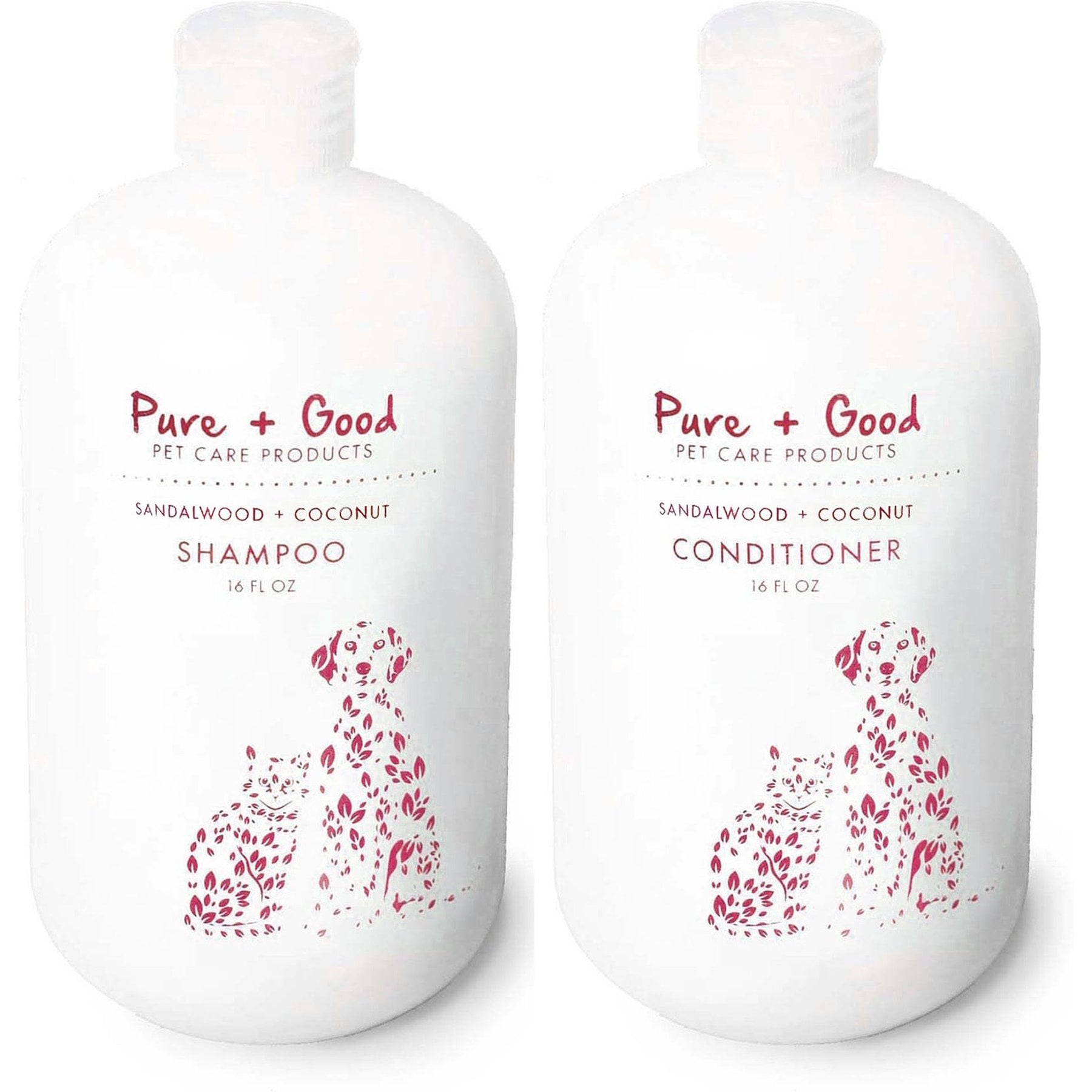 Pure + Good Sandalwood + Coconut Dog & Cat Shampoo & Conditioner Set, 16-fl oz bottle