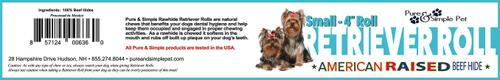 Show full view: Pure & Simple Pet 4" Rawhide Retriever Roll Dog Treat, Small, 1 count slide 4 of 6