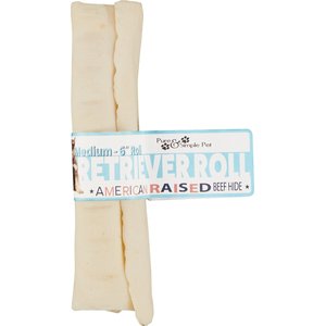 Pure & Simple Pet 6" Rawhide Retriever Roll Dog Treat, Medium, 1 count
