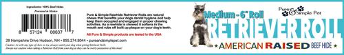 Show full view: Pure & Simple Pet 6" Rawhide Retriever Roll Dog Treat, Medium, 1 count slide 4 of 6