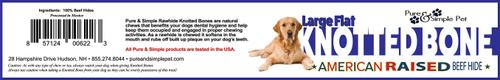 Show full view: Pure & Simple Pet Flat Knotted Rawhide Bone Dog Treat, Large, 1 count slide 4 of 7