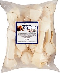 Pure & Simple Pet Flat Knotted Rawhide Bone Dog Treat, Large, 8 count