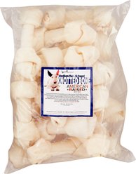 Pure & Simple Pet Flat Knotted Rawhide Bone Dog Treat, Medium, 15 count