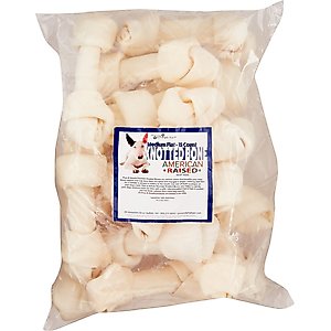 Pure & Simple Pet Flat Knotted Rawhide Bone Dog Treat, Medium, 15 count
