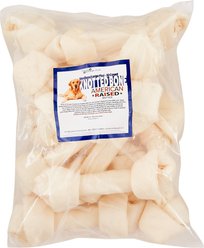 Pure & Simple Pet Flat Knotted Rawhide Bone Dog Treat, Medium/Large, 10 count