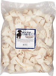 Pure & Simple Pet Flat Knotted Rawhide Bone Dog Treat, Small, 20 count