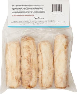 Show full view: Pure & Simple Pet Peanut Butter Flavored Rawhide Retriever Roll Dog Treat, Small, 4 count slide 3 of 8