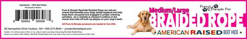 Show full view: Pure & Simple Pet Rawhide Braided Rope Chew Dog Treat, Medium/Large slide 4 of 7