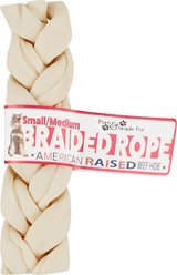 Pure & Simple Pet Rawhide Braided Rope Dog Treat, Small/Medium