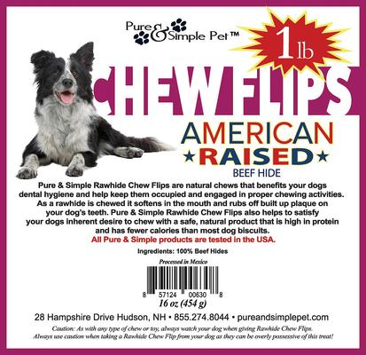 Show full view: Pure & Simple Pet Rawhide Chew Flips Dog Treat, 1-lb slide 4 of 7