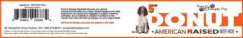 Show full view: Pure & Simple Pet Rawhide Donut Dog Treat, 5-in, 1 count slide 4 of 7