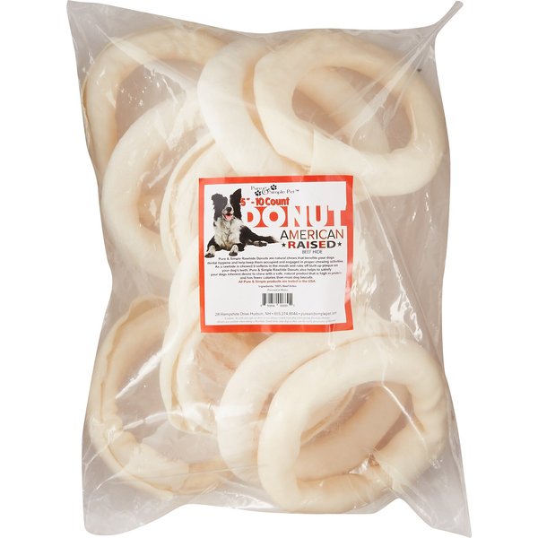 Pure & Simple Pet Rawhide Donut Dog Treat, 5-in