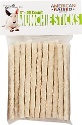 Pure & Simple Pet Rawhide Munchie Sticks Dog Treat, 5-in, 20 count