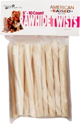 Pure & Simple Pet Rawhide Twist Dog Treat, 5-in, 10 count