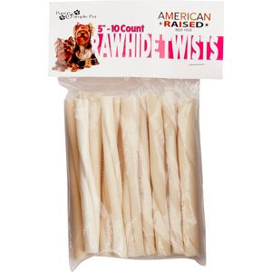Pure & Simple Pet Rawhide Twist Dog Treat, 5-in, 10 count