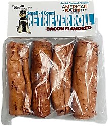Pure & Simple Pet Retriever Roll Bacon Flavored Dog Treats, 4 count, Small