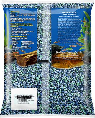 Show full view: Pure Water Pebbles Coated Aquarium Gravel, Blue Lagoon, 5-lb bag slide 2 of 5