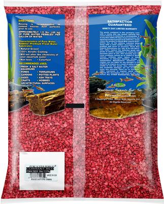 Show full view: Pure Water Pebbles Coated Aquarium Gravel, Currant Red, 5-lb bag slide 2 of 5