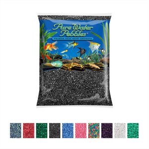 Pure Water Pebbles Coated Aquarium Gravel, Jet Black, 5-lb bag