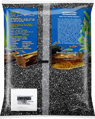 Show full view: Pure Water Pebbles Coated Aquarium Gravel, Jet Black, 5-lb bag slide 2 of 5