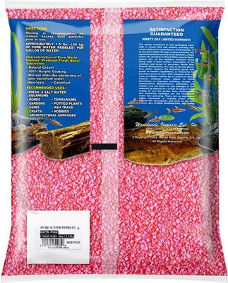Show full view: Pure Water Pebbles Coated Aquarium Gravel, Neon Pink, 5-lb bag slide 2 of 4