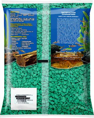 Show full view: Pure Water Pebbles Coated Aquarium Gravel, Turquiose, 5-lb bag slide 2 of 5