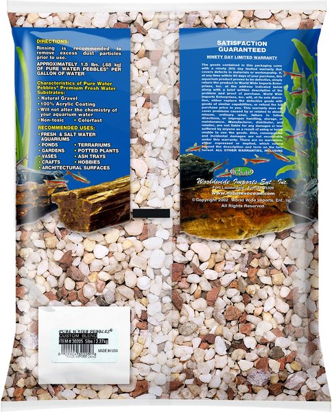 Show full view: Pure Water Pebbles Natural Aquarium Gravel, Custom Blend, 5-lb bag slide 2 of 5