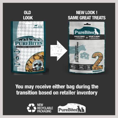 Show full view: PureBites Beef & Cheese Freeze-Dried Dog Treats, 4.2-oz bag slide 3 of 10