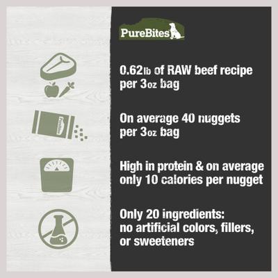Show full view: PureBites Beef Freeze-Dried Topper for Dogs, 3-oz bag slide 6 of 9