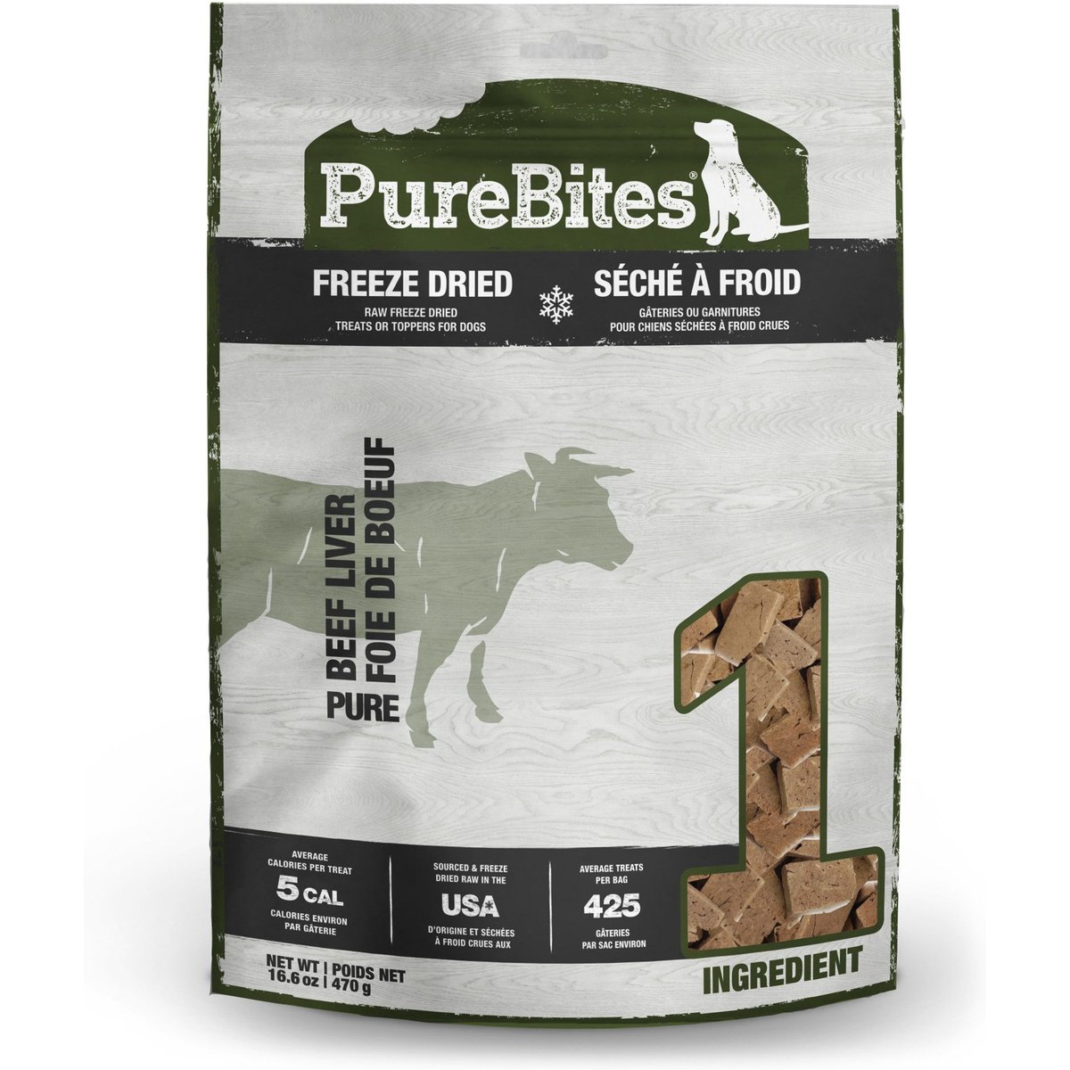 PureBites Beef Liver Freeze-Dried Raw Dog Treats, 16.5-oz bag