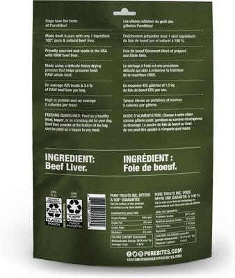 Show full view: PureBites Beef Liver Freeze-Dried Raw Dog Treats, 16.5-oz bag slide 4 of 10