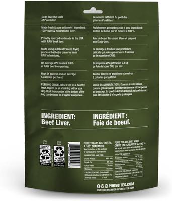Show full view: PureBites Beef Liver Freeze-Dried Raw Dog Treats, 8.8-oz bag slide 4 of 10