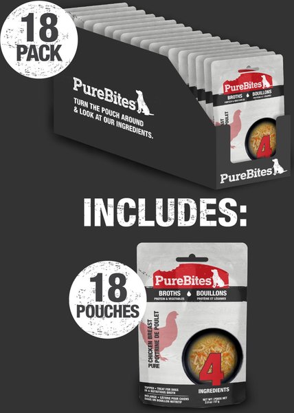 PureBites Broth Chicken & Vegetables Dog Food Topping, 2-oz bag