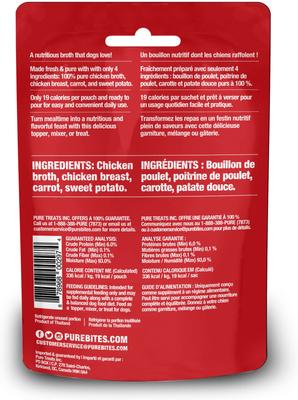 Show full view: PureBites Broth Chicken & Vegetables Dog Food Topping, 2-oz bag, 18 count slide 3 of 9