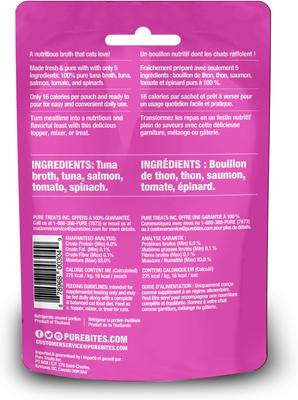 Show full view: PureBites Cat Broths Tuna & Salmon Food Topping, 2-oz bag, 18 count slide 3 of 9