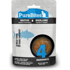 PureBites Cat Broths Tuna & Vegetables Food Topping, 2-oz bag, 18 count