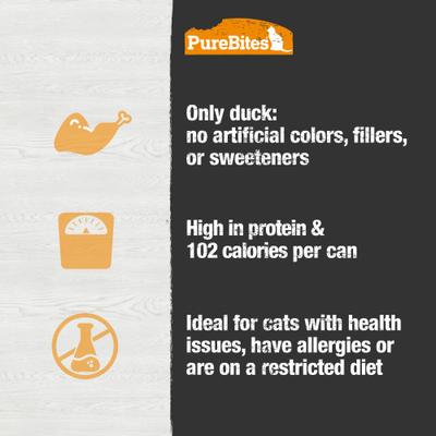 Show full view: PureBites Cat Pates Duck Food Topping, 2.5-oz can, 12 count slide 6 of 10