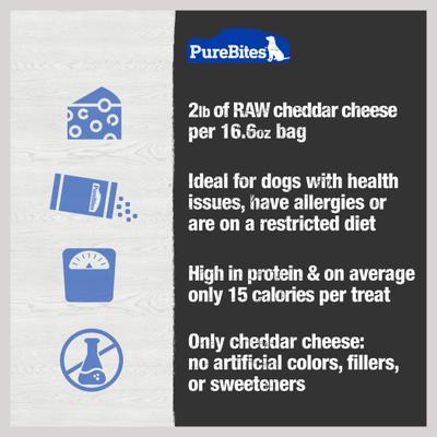 Show full view: PureBites Cheddar Cheese Freeze-Dried Raw Dog Treats, 16.6-oz bag slide 7 of 10