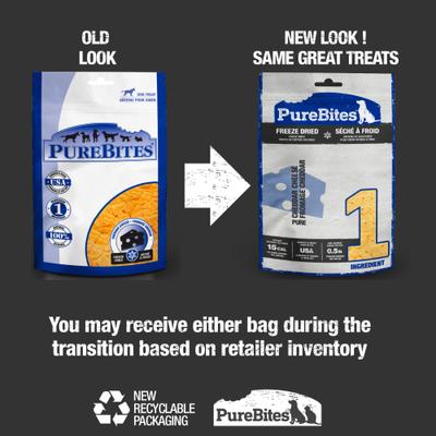 Show full view: PureBites Cheddar Cheese Freeze-Dried Raw Dog Treats, 4.2-oz bag slide 3 of 10