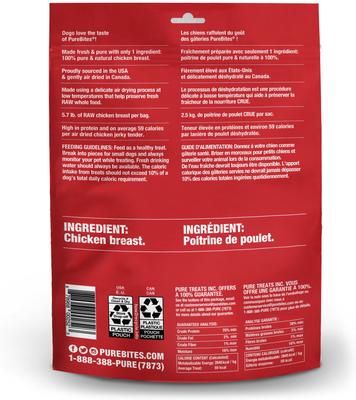 Show full view: PureBites Chicken Breast Air Dried Jerky Dog Treats, 21.1-oz bag slide 4 of 10