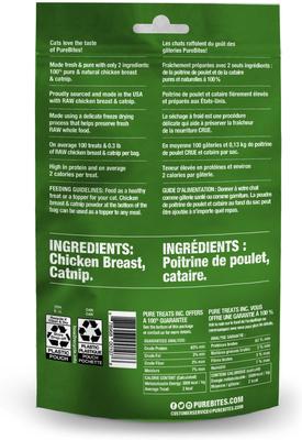 Show full view: PureBites Chicken Breast & Catnip Freeze-Dried Cat Treats, 1.3-oz bag slide 4 of 10