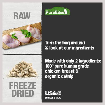 Show full view: PureBites Chicken Breast & Catnip Freeze-Dried Cat Treats, 1.3-oz bag slide 5 of 10