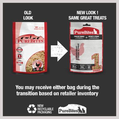 Show full view: PureBites Chicken Breast Freeze-Dried Raw Cat Treats, 1.09-oz bag slide 3 of 10