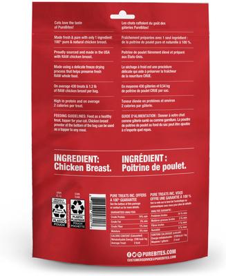 Show full view: PureBites Chicken Breast Freeze-Dried Raw Cat Treats, 5.5-oz bag slide 4 of 10
